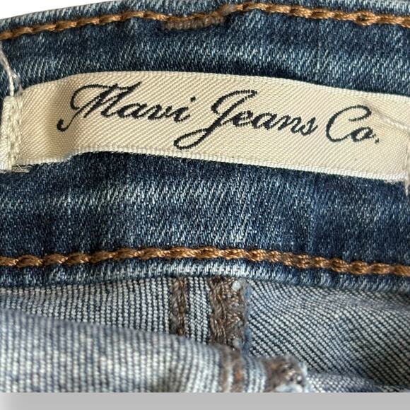 Mavi Tess High-Rise Skinny Jeans Blue Distressed Raw Hem Scoop Ankles 27 - Picture 7 of 10